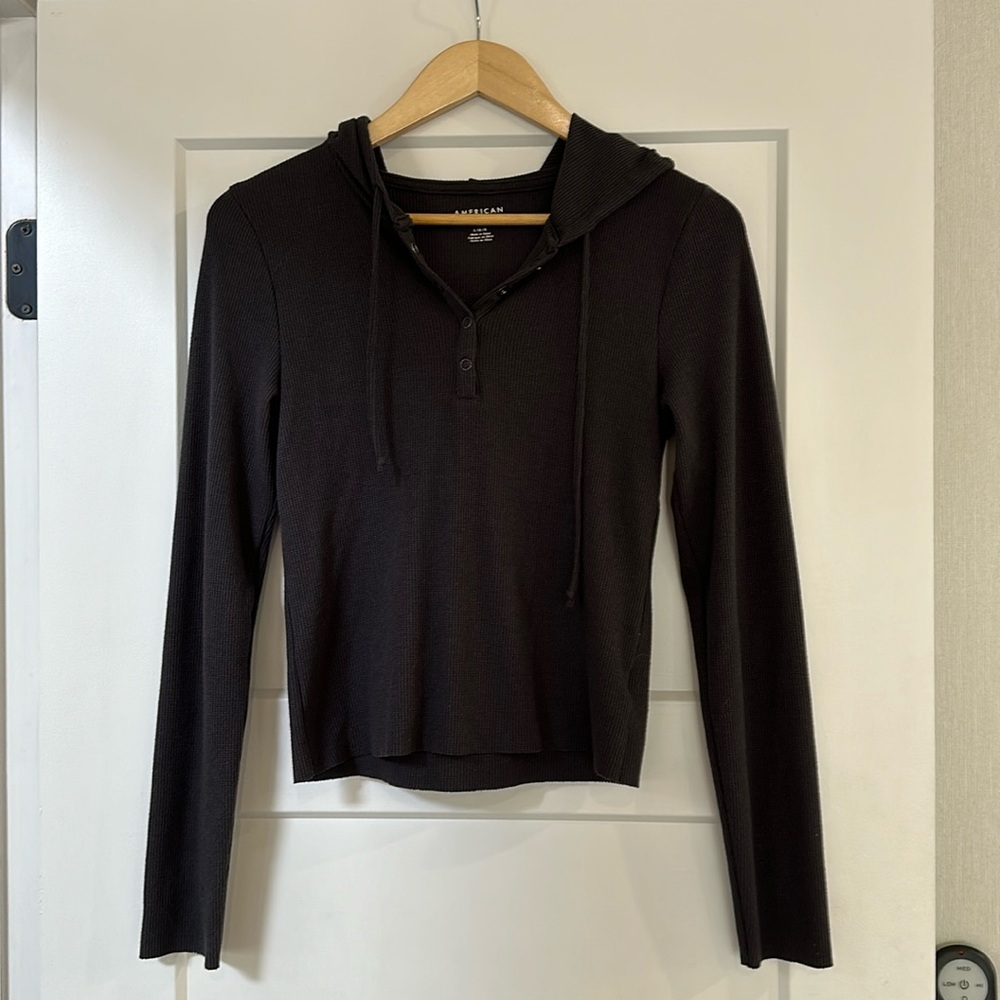 COPY - America Eagle large hooded waffle top.